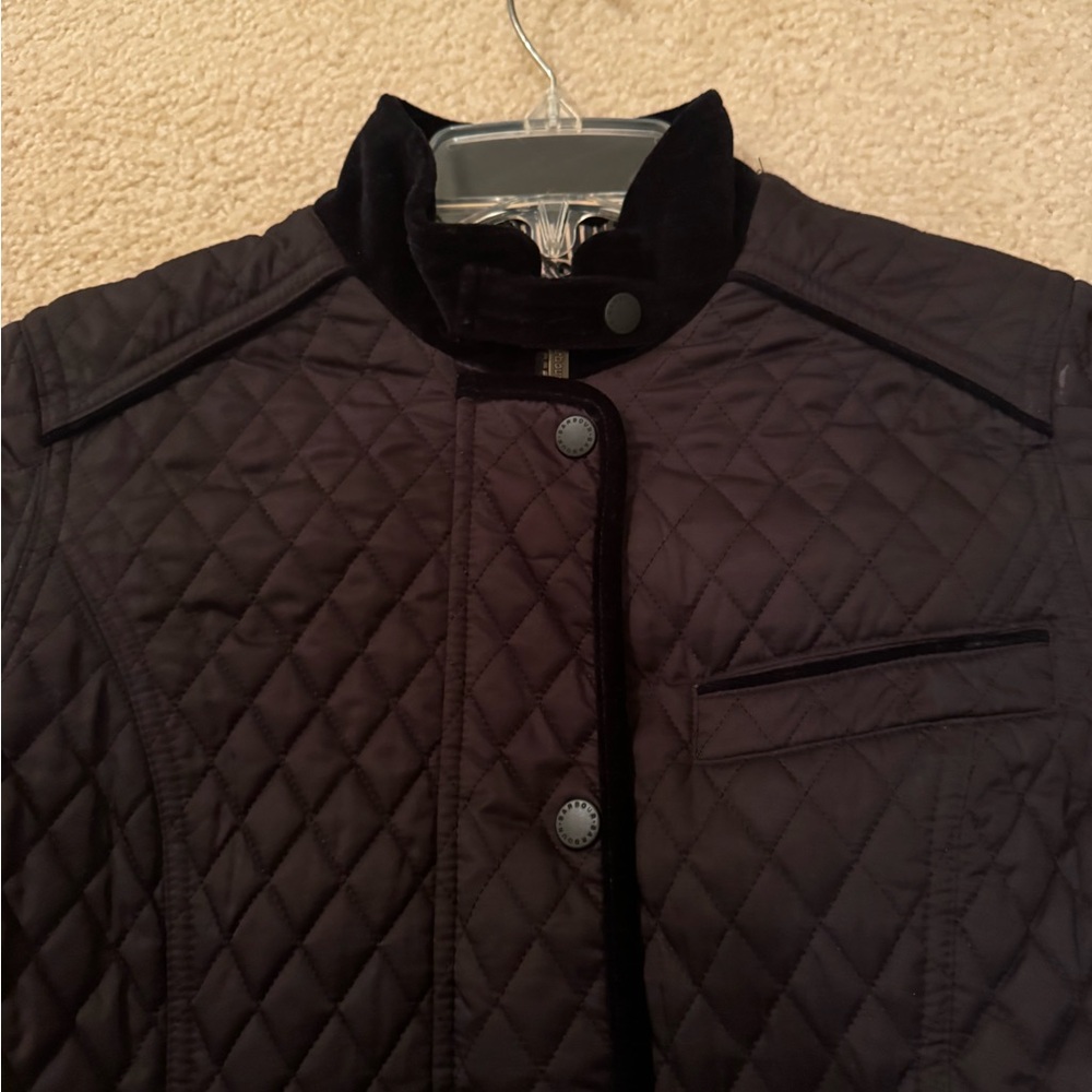 Barbour Gold Label Women’s Quilted Jacket with Velvet Trim Size US 6 - Picture 8 of 12